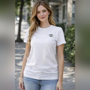 2/$20 Aritzia White Tee with Heart Logo